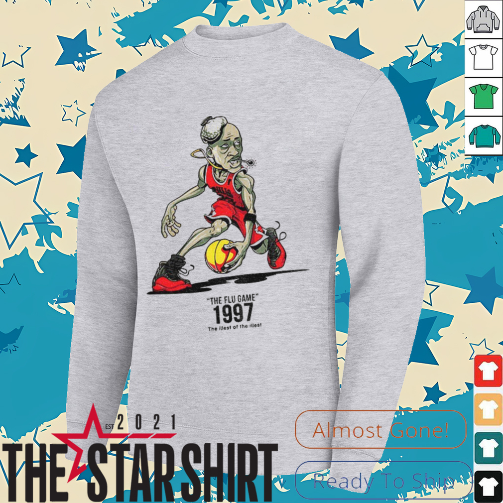 Michael Jordan Chicago Bulls NBA Basketball the flu game 1997 the illest of the illest shirt Michael Jordan Chicago Bulls NBA Basketball the flu game 1997 the illest of the illest shirt