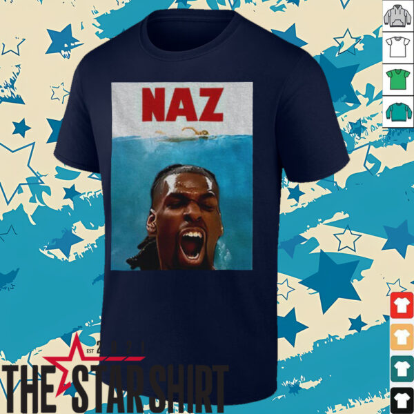 Minnesota Timberwolves Naz Reid Graphic x Jaws poster shirt