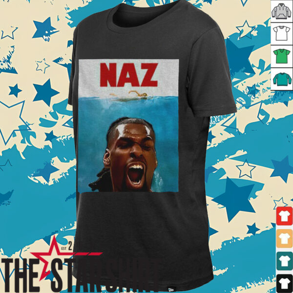 Minnesota Timberwolves Naz Reid Graphic x Jaws poster shirt