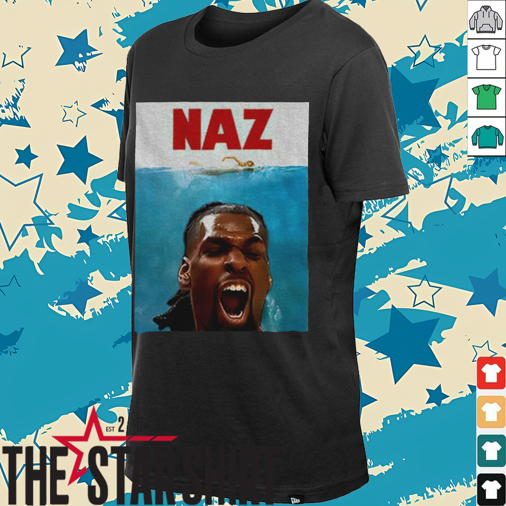 Minnesota Timberwolves Naz Reid Graphic x Jaws poster shirt Minnesota Timberwolves Naz Reid Graphic x Jaws poster shirt