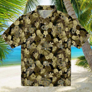Georgia Tech Yellow Jackets Floral Pineapple Gold Hawaiian Shirt