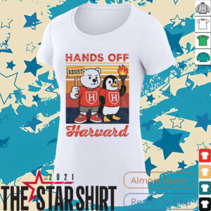 Hands Off Harvard subtle FDT bear and penguin vintage shirt