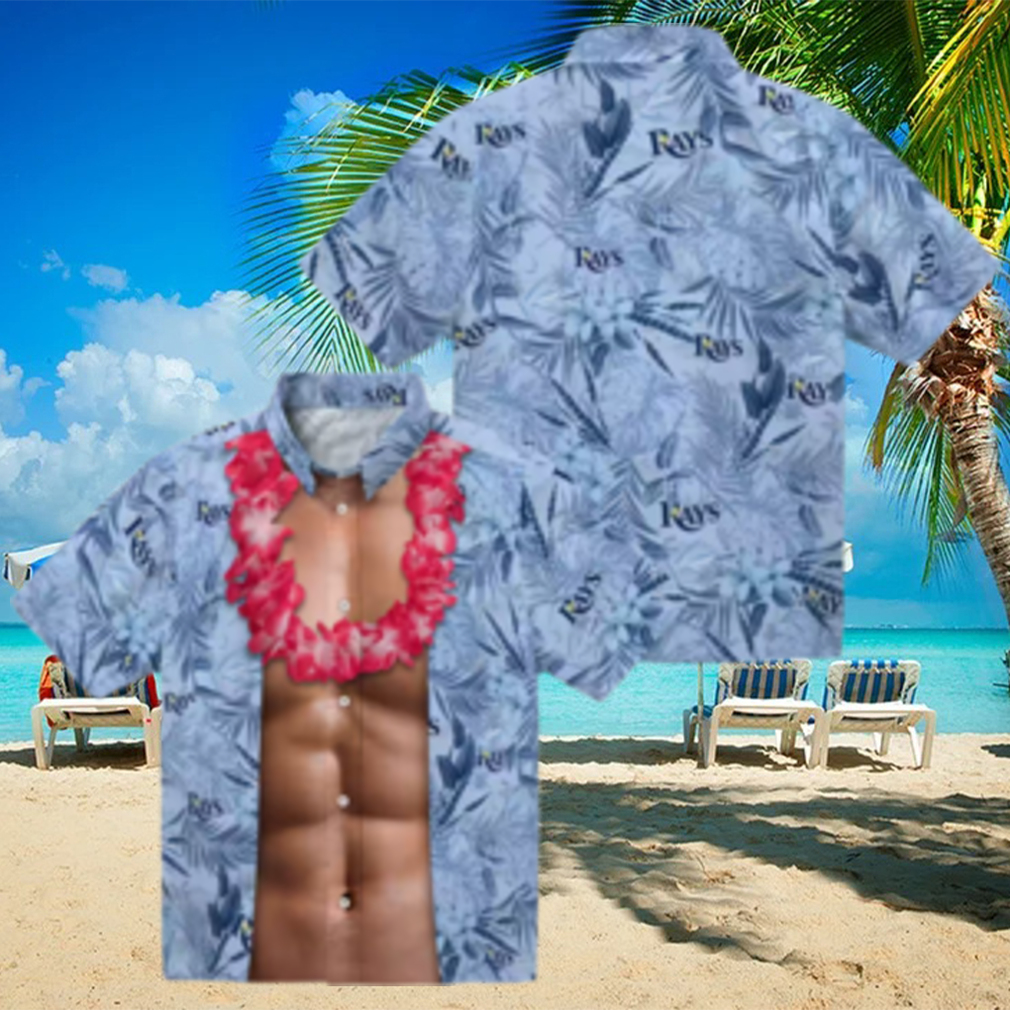 Navy Tampa Bay Rays Hawaiian Shirt with Chest Illusion Summer MLB Beach Apparel Navy Tampa Bay Rays Hawaiian Shirt with Chest Illusion Summer MLB Beach Apparel