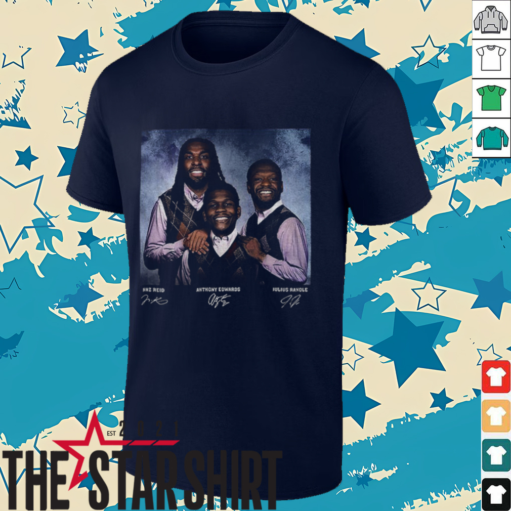 Naz Reid Anthony Edwards Julius Randle Basketball Signature Vintage NBA shirt Naz Reid Anthony Edwards Julius Randle Basketball Signature Vintage NBA shirt