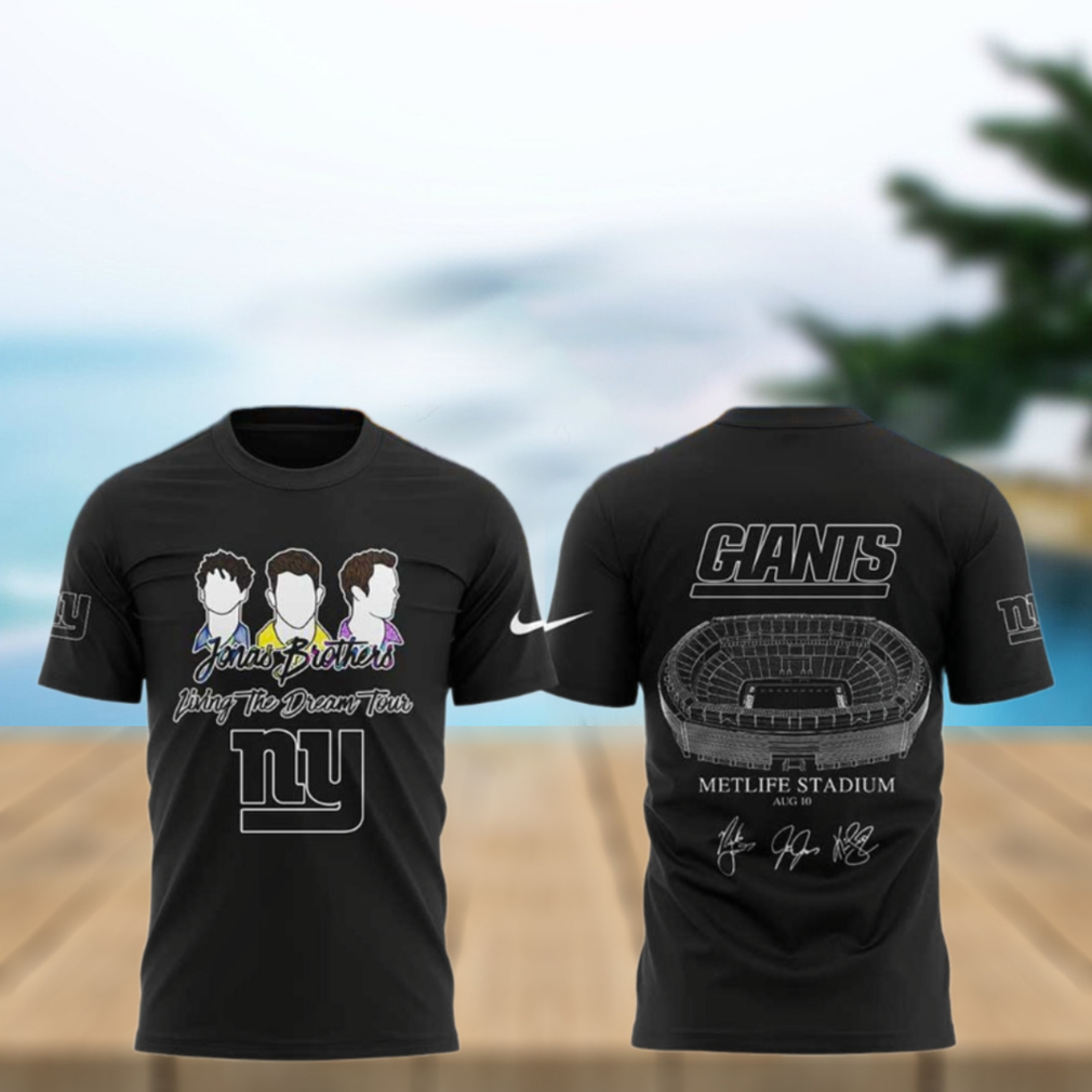 New York Giants Jonas20 Living The Dream Tour 2025 T Shirt New York Giants Jonas20 Living The Dream Tour 2025 T Shirt