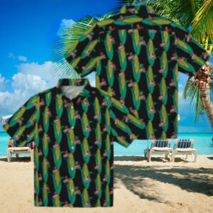 MLB St. Louis Cardinals Hawaiian Shirt with Corn Motifs Black & Green Summer Shirt for Fans