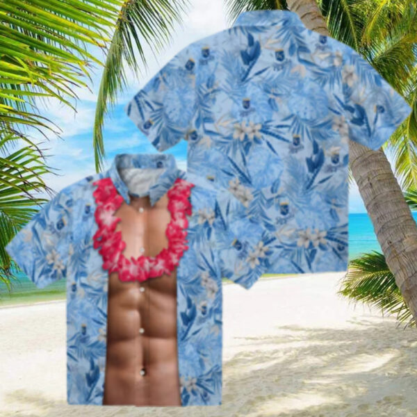 Official Kansas City Royals Hawaiian Shirt   MLB Floral Button Up, Chest Illusion