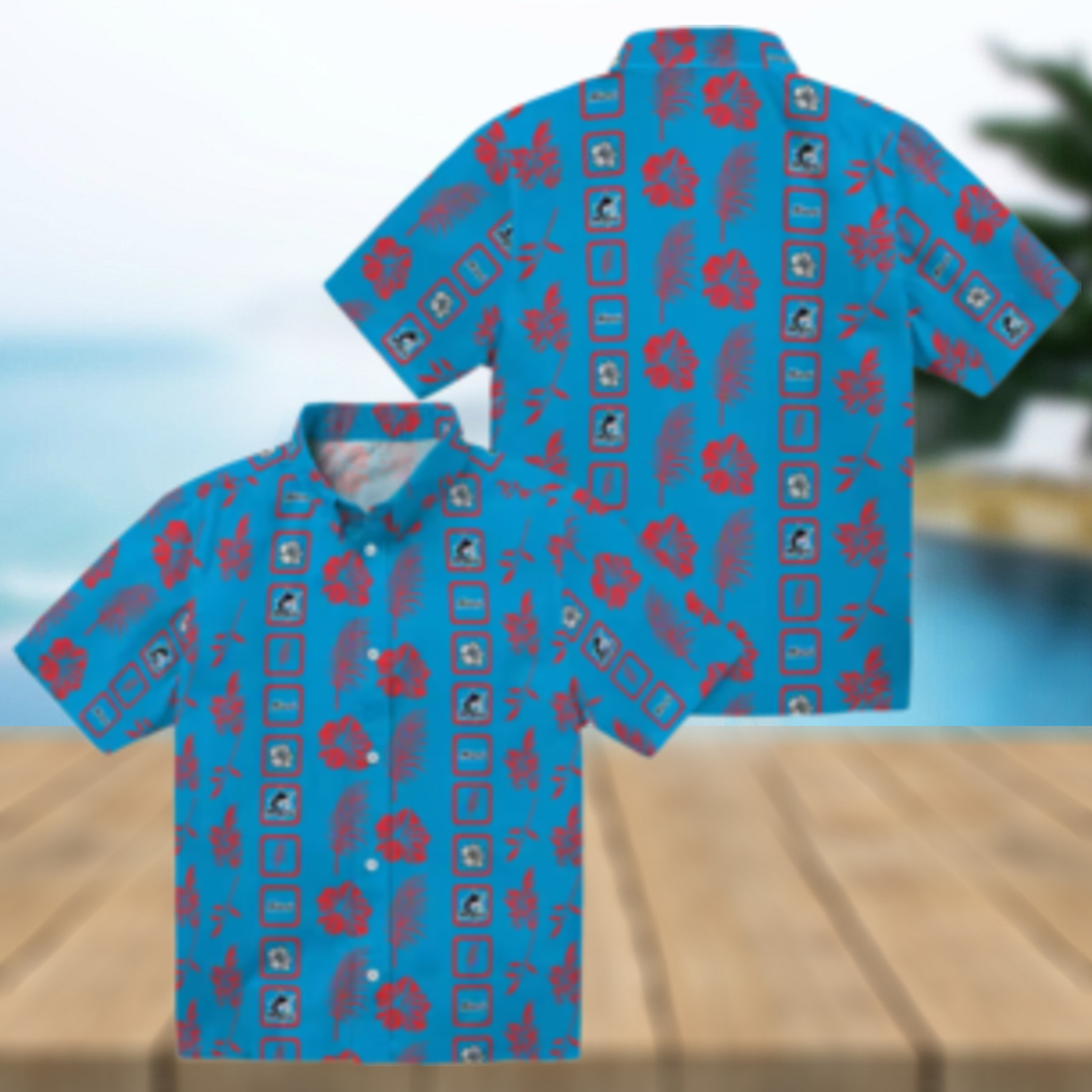 Official Miami Marlins Aloha Short Sleeve Shirt Blue Tropical Floral Baseball Apparel Official Miami Marlins Aloha Short Sleeve Shirt Blue Tropical Floral Baseball Apparel