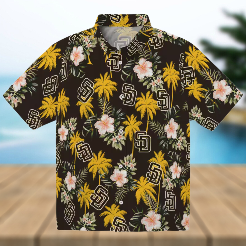 Official San Diego Padres Palm Tree Hawaiian Shirt Brown MLB Summer Shirt for Fans Official San Diego Padres Palm Tree Hawaiian Shirt Brown MLB Summer Shirt for Fans