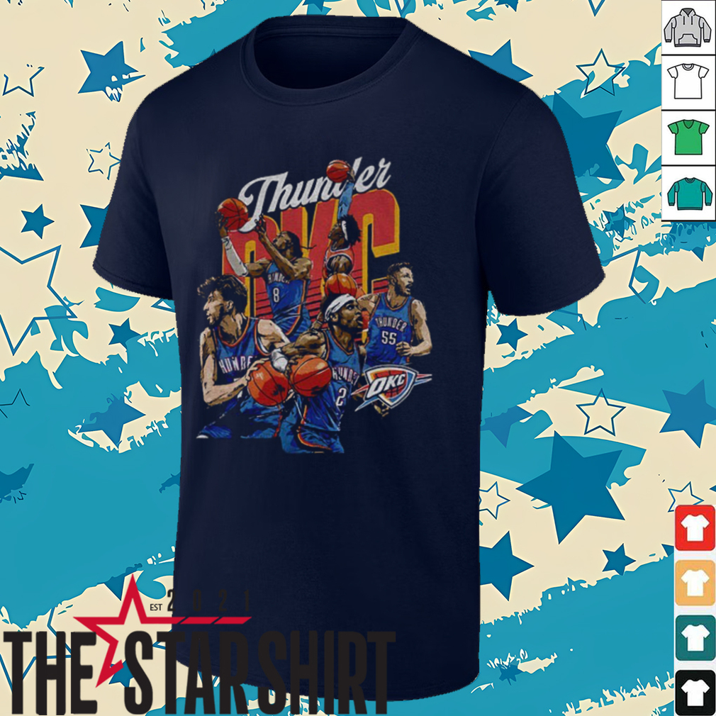 Oklahoma City Thunder Starting 5 cartoon player basketball shirt Oklahoma City Thunder Starting 5 cartoon player basketball shirt