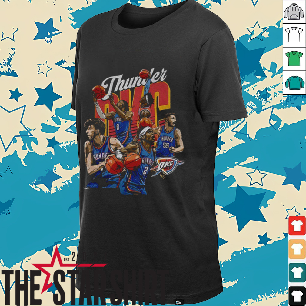 Oklahoma City Thunder Starting 5 cartoon player basketball shirt Oklahoma City Thunder Starting 5 cartoon player basketball shirt