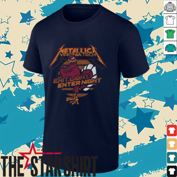 Original Retro Brand Black Virginia Tech Hokies Metallica Retro T Shirt