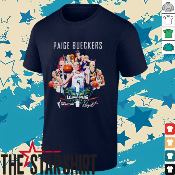 Paige Bueckers Dallas Wings 2025 Wnba draft signature shirt