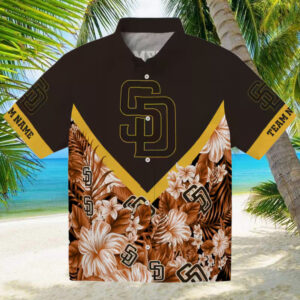 San Diego Padres Fan Hawaiian Shirt Brown Chevron Summer Beach Wear