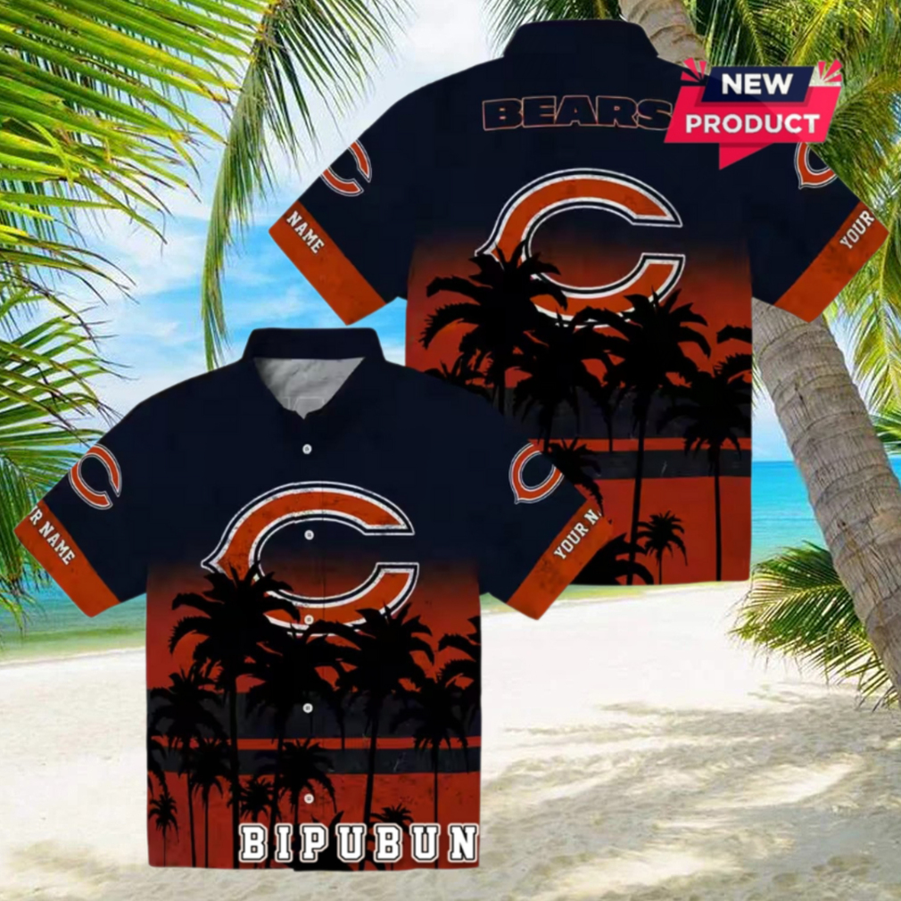 Personalized Chicago Bears Sunset Pattern Hawaiian Shirt Personalized Chicago Bears Sunset Pattern Hawaiian Shirt