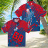 Women’s Miami Marlins Floral Hawaiian Shirt   Green Foliage Game Day Look