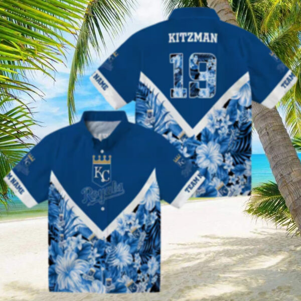 Personalized Kansas City Royals Aloha Hawaiian Shirt   Chevron Floral Fan Gear