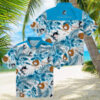 MLB Los Angeles Dodgers Beach Button Up Shirt   Summer Palm Tree Print for Fans