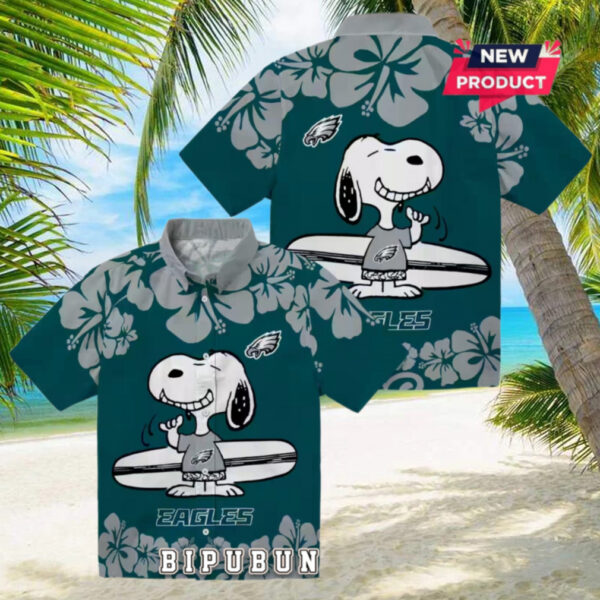 Philadelphia Eagles Snoopy Surf Hawaiian Shirt