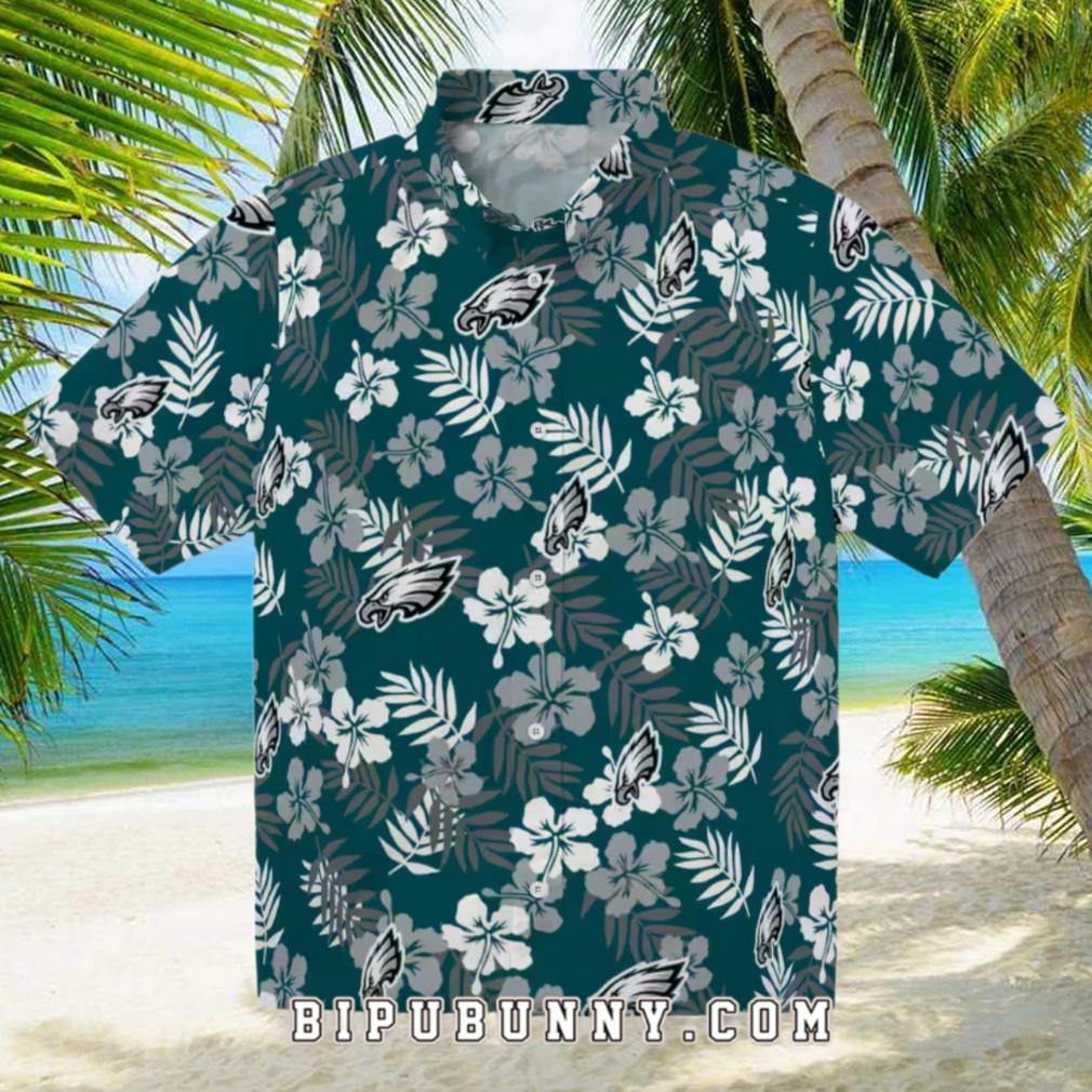 Philadelphia Eagles Tropical Floral Summer Hawaiian Shirt Philadelphia Eagles Tropical Floral Summer Hawaiian Shirt