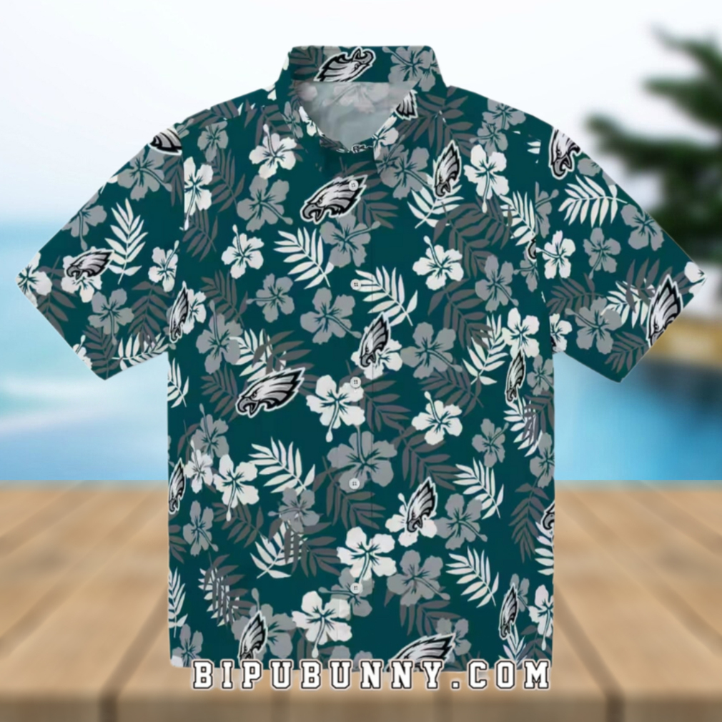 Philadelphia Eagles Tropical Floral Summer Hawaiian Shirt Philadelphia Eagles Tropical Floral Summer Hawaiian Shirt
