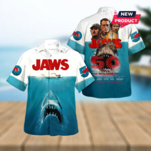 Jaws 50th Anniversary 1975 – 2025 Hawaiian Shirt