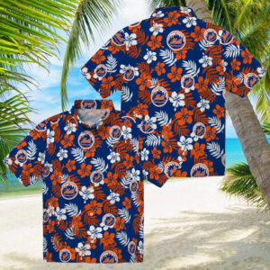 Shop New York Mets Floral Blue Hawaiian Shirt Perfect MLB Tropical Aloha Shirt for Vacation