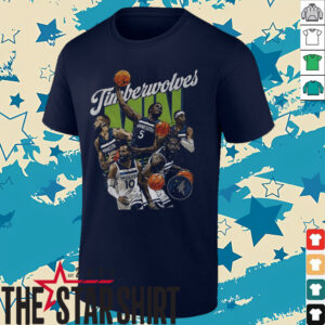 Minnesota Timberwolves Starting 5 cartoon player basketball NBA shirt