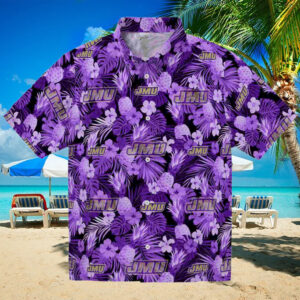James Madison Dukes Floral Pineapple Purple Hawaiian Shirt