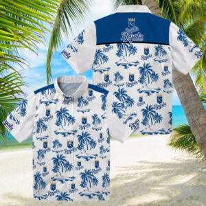 Kansas City Royals Island Print Hawaiian Shirt for Game Day Royal Blue Floral Print