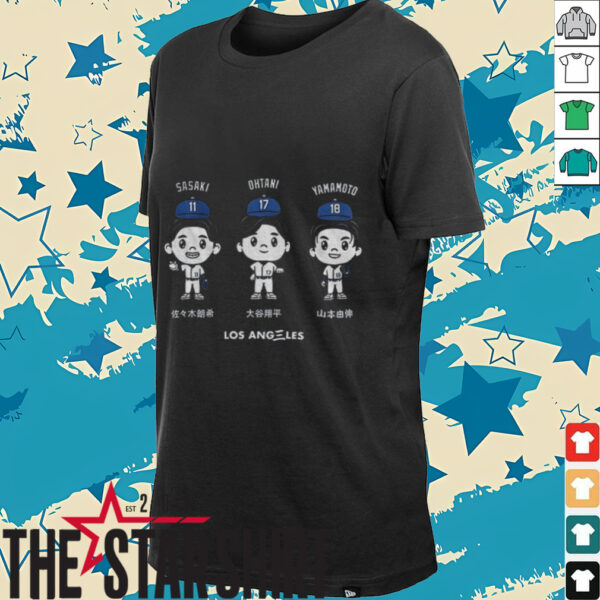 Rōki Sasaki x Shohei Ohtani x Yoshinobu Yamamoto Los Angeles Dodgers MLB Baseball shirt