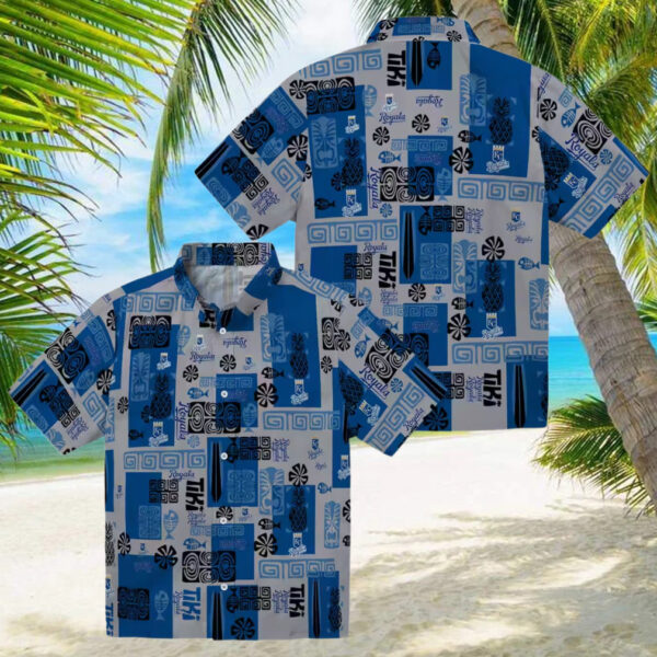 Royal Blue Kansas City Royals Tribal Symbols Hawaiian Shirt   Men’s Casual Outfit