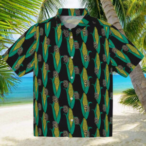 San Diego Padres Brown Tropical Hawaiian Shirt