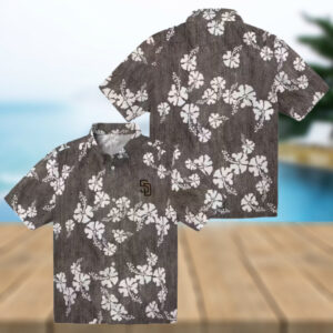 San Diego Padres Floral Hibiscus Hawaiian Shirt Brown MLB Shirt for Beach & Vacation