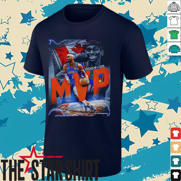 Shai Gilgeous Alexander MVP Oklahoma City Thunder 2025 NBA Basketball Canada flag shirt