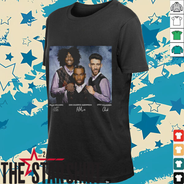 Shai Gilgeous Jalen Williams Chet Holmgren Basketball Vintage Signature NBA shirt