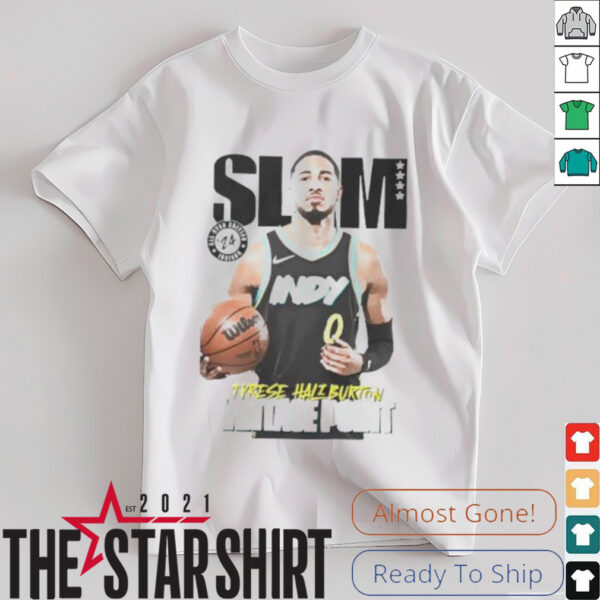 Slam Tyrese Haliburton vintage point Indiana Pacers signature shirt