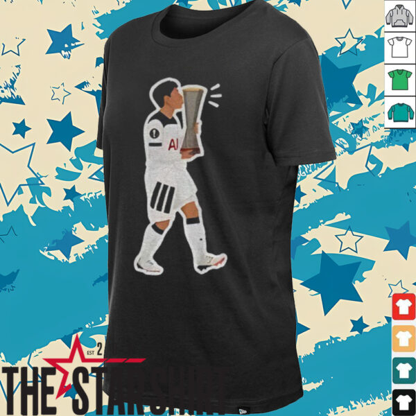 Son Heung Min cartoon Celebration Tottenham Hotspur Europa League Winners shirt