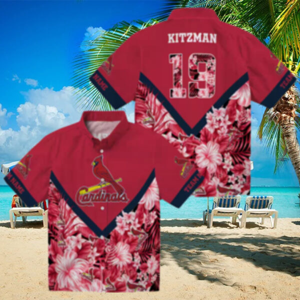 St. Louis Cardinals Chevron Floral Hawaiian Shirt   Perfect for Beach & Tailgate
