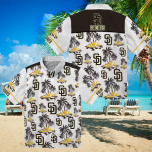 Buy San Diego Padres Brown Hawaiian Shirt with Palm Island Print   Perfect for Tailgate Parties
