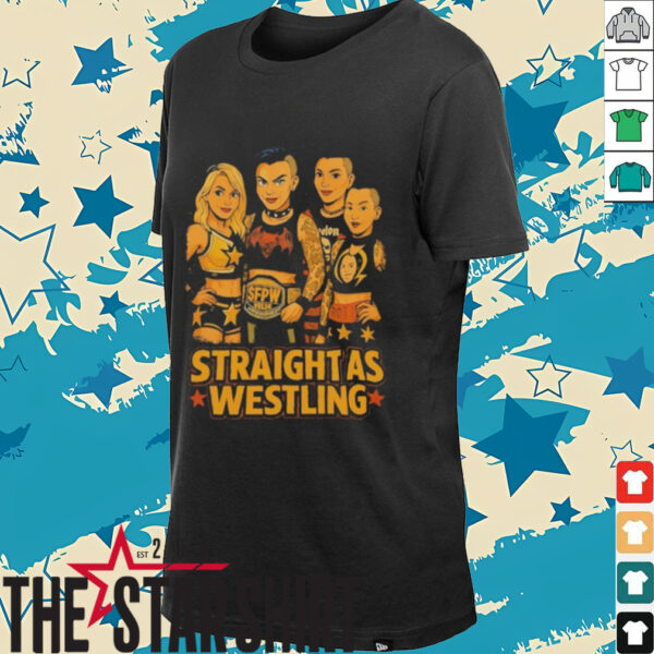 Straight as Wrestling WWE caricature shirt