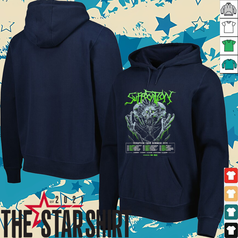 Suffocation European Tour Summer 2025 Start In Saint Maurice FR On August 3 2025 T shirts Suffocation European Tour Summer 2025 Start In Saint Maurice FR On August 3 2025 T shirts