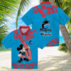 Miami Marlins MLB Hawaiian Shirt   Blue Green Foliage & Flamingo Vacation Look