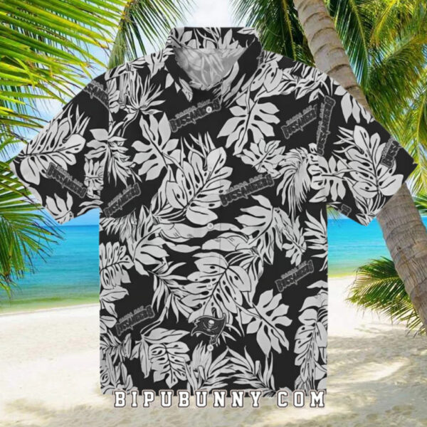 Tampa Bay Buccaneers Monstera Leaf Pattern Hawaiian Shirt