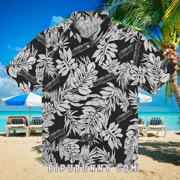 Tampa Bay Buccaneers Monstera Leaf Pattern Hawaiian Shirt