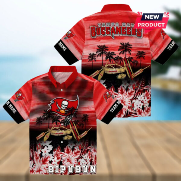 Tampa Bay Buccaneers Tropical Canoe Hawaiian Shirt