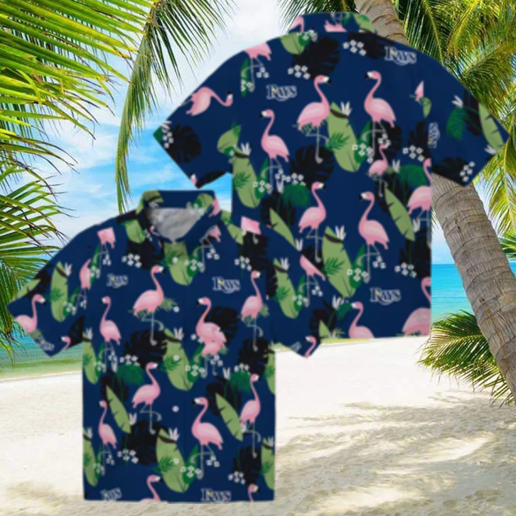 Tampa Bay Rays Tropical Hawaiian Shirt Navy Flamingo Leaf Fan Favorite Tampa Bay Rays Tropical Hawaiian Shirt Navy Flamingo Leaf Fan Favorite