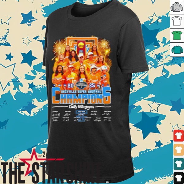 Tennessee Lady Volunteers 205 Knoxville Super Regional Champions signatures shirt