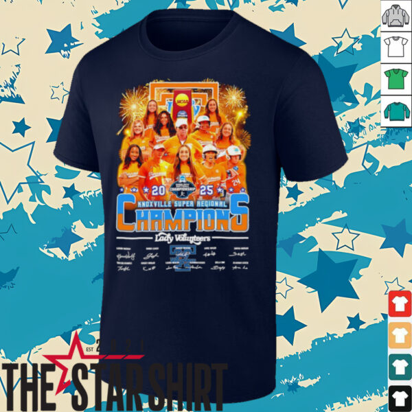 Tennessee Lady Volunteers 205 Knoxville Super Regional Champions signatures shirt