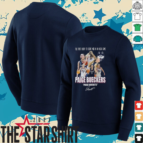 The First Huskt To Score 40 In An NCAA Game Paige Bueckers Signature Unisex T Shirt